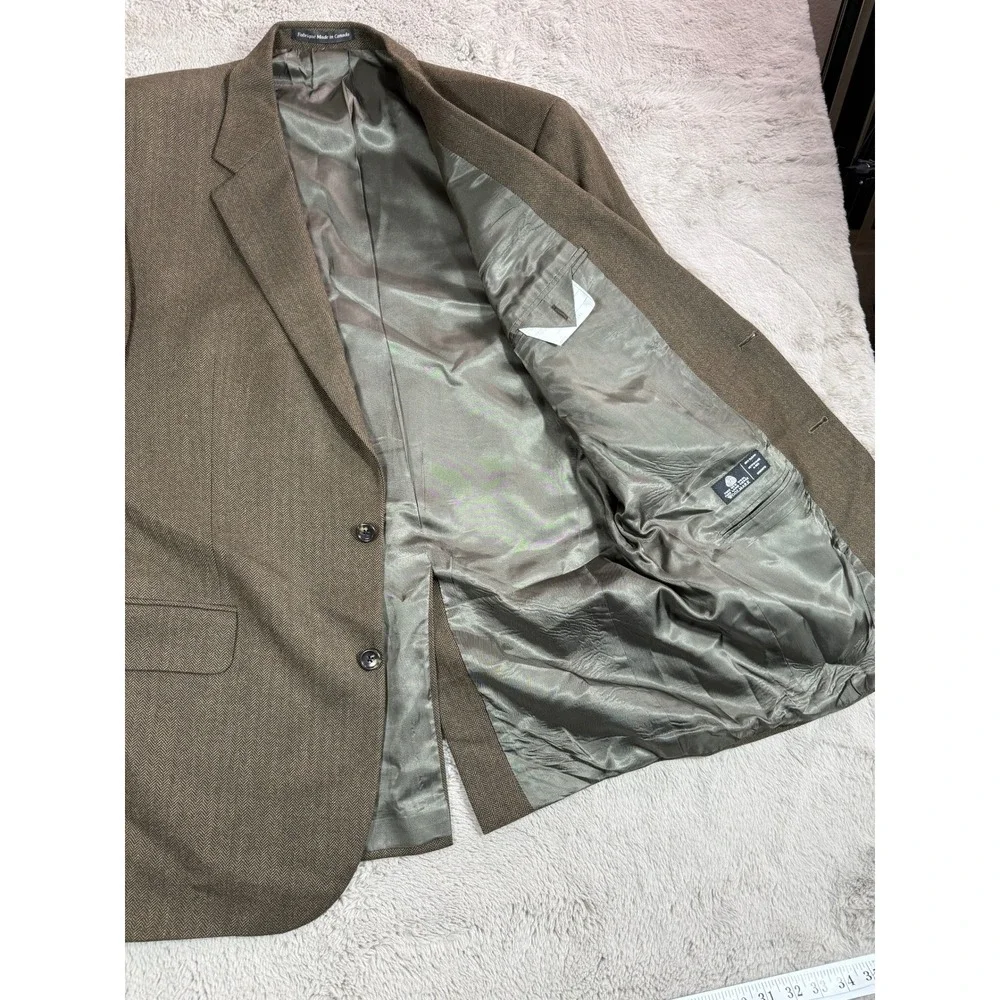 Lords of London Patrick James Brown Herringbone Blazer Union Made‎ Canada 44L